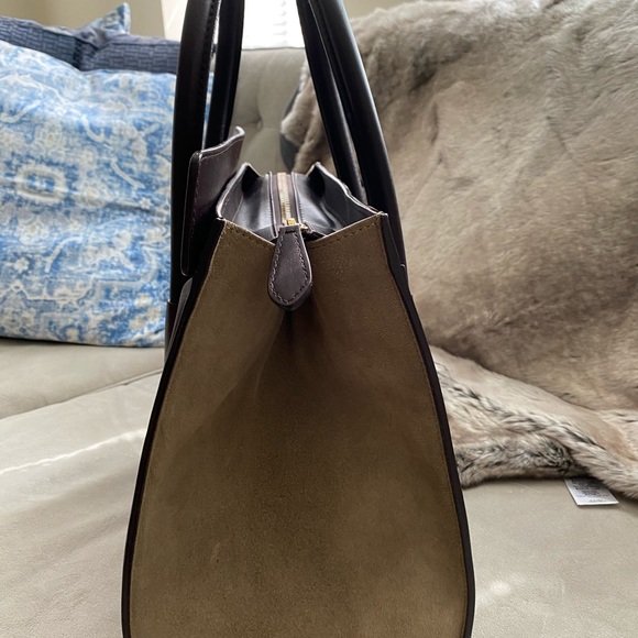 CELINE Tricolor luggage bag leather and suede Mini - Picture 8 of 16